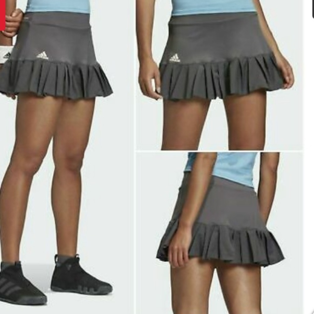 Adidas Gray PickleBall or Tennis Mini Skirt with Ruffled Hem